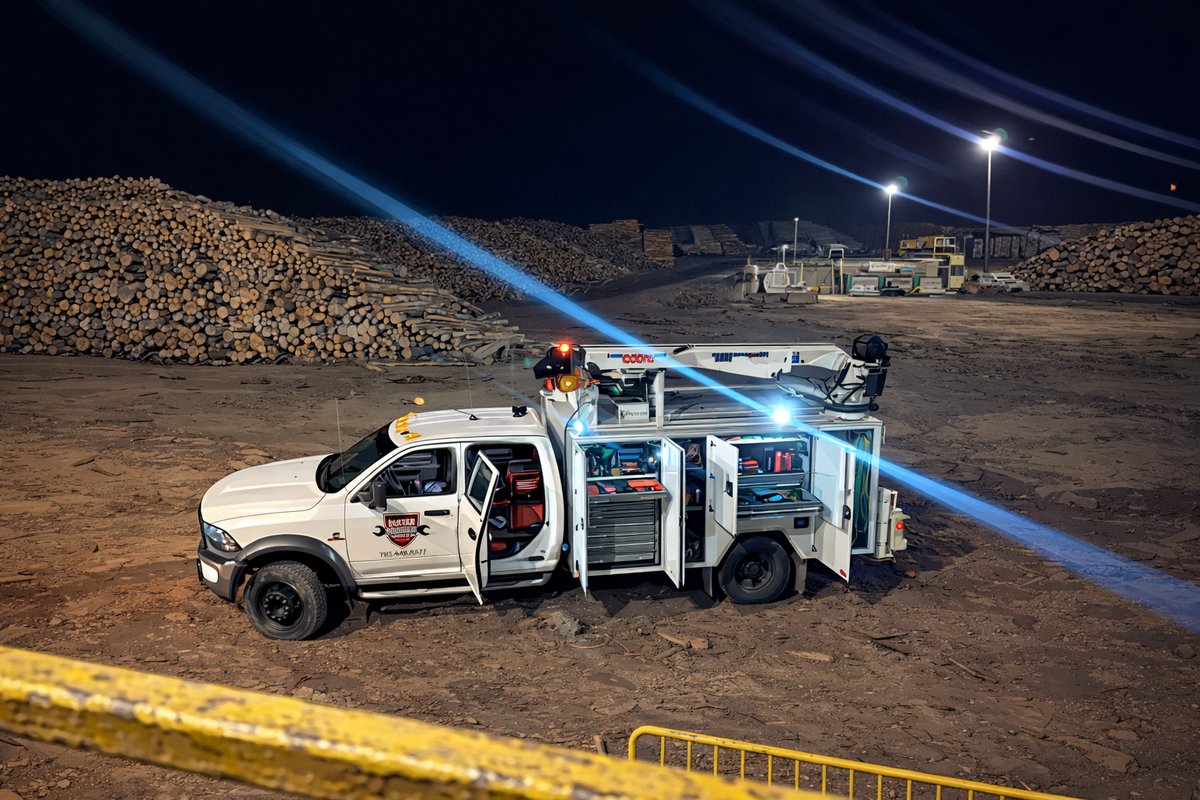 MSI RAM 5500 service truck at lumber yard